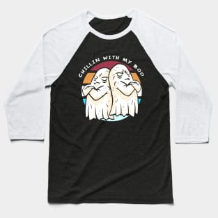Chillin With My Boo Funny Halloween Ghost Design Baseball T-Shirt